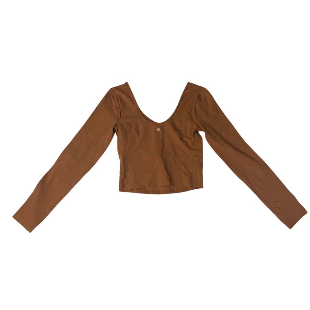 Lululemon align long sleeve cropped Top - Brown - Size: 4 - Excellent